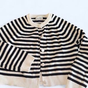 Striped Black and Cream Cardigan